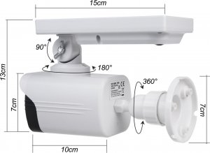 CE Solarna atrapa kamery, migająca dioda, czujnik ruchu, oświetlenie LED, naklejka gratis, SOL1800S 9