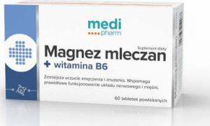 WELLMEDICA Medi Pharm  Magnez Mleczan +Wit. B6  60 tabletek 1