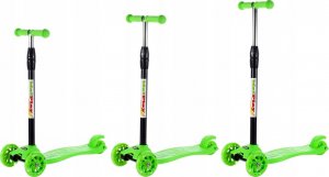 Hulajnoga MalPlay Hulajnoga Balansująca Trójkołowa Zielona Świecące Koła 5