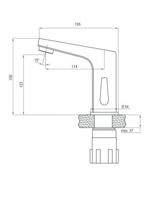 Bateria umywalkowa Deante Sensor stojąca chrom (BCH 029R) 9