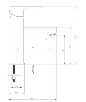 Bateria umywalkowa Deante Anemon stojąca chrom (BCZ 021M) 9