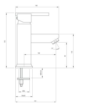 Bateria umywalkowa Deante Cubic stojąca chrom (BDD 021M) 9