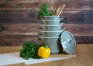 Elo-Pol GARNEK EMALIOWANY ELO-POL SIWY SZARY 16 CM 2,4 L 2