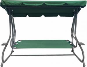 Ramiz Ogromna Huśtawka Ogrodowa Siedzisko Plecionka 2x1 Zielona Motyle 3