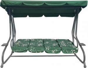 Ramiz Ogromna Huśtawka Ogrodowa Siedzisko Plecionka 2x1 Zielona Motyle 4