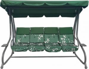 Ramiz Ogromna Huśtawka Ogrodowa Siedzisko Plecionka 2x1 Zielona Motyle 5