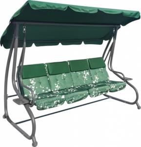 Ramiz Ogromna Huśtawka Ogrodowa Siedzisko Plecionka 2x1 Zielona Motyle 6