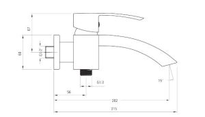 Bateria wannowa Deante Vigo ścienne chrom (BDW 010M) 6