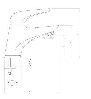Bateria umywalkowa Deante Jaguar Line stojąca chrom (BDX 021M) 9