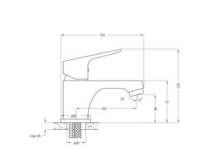 Bateria umywalkowa Deante Chaber stojąca chrom (BGC 021M) 2