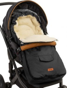 Sensillo Śpiworek do wózka wełna Black 95x40 3