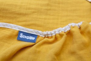 Sensillo OTULACZ MUŚLINOWY DO FOTELIKA MUSZTARDOWY 75x75 3