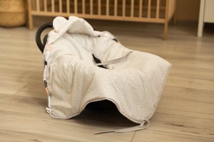 Sensillo OTULACZ DO FOTELIKA BAWEŁNA ABSTRAKCJA KROPKI SZARE 3