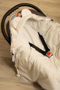 Sensillo OTULACZ DO FOTELIKA BAWEŁNA ABSTRAKCJA KROPKI SZARE 5