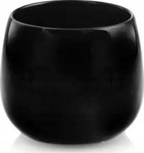 Polnix Osłonka na doniczkę ceramiczna kula czarna 15 cm 1