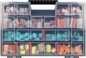 Orno Zestaw złączek instalacyjnych HOUSE PREMIUM, 151 sztuk. Wciskane: 25x 2-przew. 25x 3-przew. 20x 4-przew. 15x 5-przew. 10x 6-przew. 8x 8-przew. Zaciskowe: 20x 2-przew. 20x 3-przew. 8x 5-przew. 6