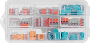 Orno Zestaw złączek instalacyjnych APARTMENT, 65 sztuk. Wciskane: 15x 2-przew. 15x 3-przew. 10x 4-przew. Zaciskowe: 10x 2-przew. 15x 3-przew. 6