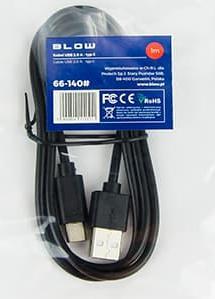Kabel USB Blow USB-A - USB-C 1 m Czarny 3