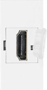 Orno NOEN HDMI, gniazdo modułowe 22,5x45mm HDMI z zaślepką zabezpieczającą, białe 2
