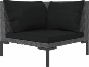 vidaXL vidaXL Sofa ogrodowa z poduszkami, zaokrąglony rattan PE 2