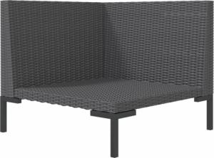 vidaXL vidaXL Sofa ogrodowa z poduszkami, zaokrąglony rattan PE 3