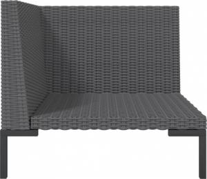 vidaXL vidaXL Sofa ogrodowa z poduszkami, zaokrąglony rattan PE 5