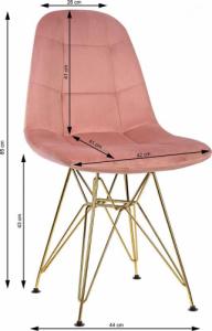 Szchara KRZESŁO welurowe tapicerowane DO SALONU pikowane 2