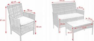 Jumi Meble ogrodowe technorattan MOKKA taras zestaw 15