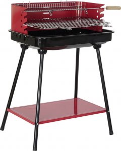 DKD Home Decor Grill ogrodowy Węglowy czerwony prostokątny 1