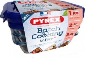 Pyrex Set Pojemników na Lunch Pyrex Cook & Go Szkło Przezroczysty (3 x 0,8 L) 1