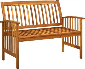 vidaXL Ławka ogrodowa z poduszką, 119 cm, lite drewno akacjowe 2