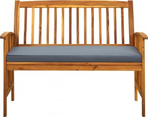 vidaXL Ławka ogrodowa z poduszką, 119 cm, lite drewno akacjowe 3