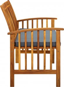 vidaXL Ławka ogrodowa z poduszką, 119 cm, lite drewno akacjowe 4