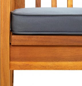 vidaXL Ławka ogrodowa z poduszką, 119 cm, lite drewno akacjowe 6