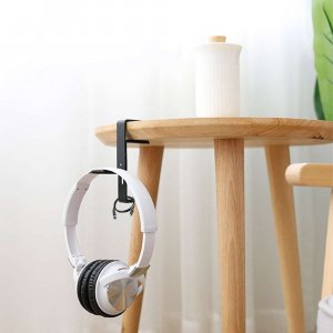 Alogy Alogy Uniwersalny uchwyt wieszak hak na słuchawki na biurko blat Czarny uniwersalny 8