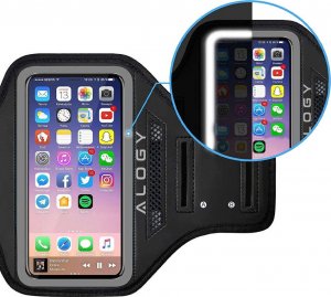 Alogy Alogy WaterProof Sport ArmBand Wodoodporne etui sportowe opaska na ramię do telefonu 6.5 cali Czarna uniwersalny 8