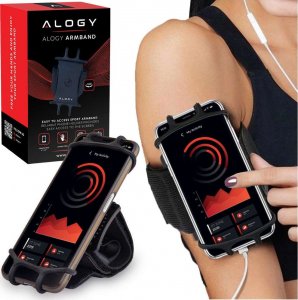 Alogy Alogy ArmBand Sportowe etui do telefonu 6.5 cali opaska na ramię nadgarstek Czarna uniwersalny 1