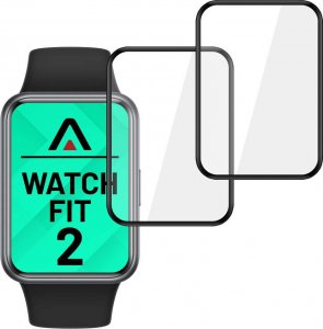 Alogy Alogy 2x Szkło na smartwatch elastyczne 3D do Huawei Watch Fit Black uniwersalny 2