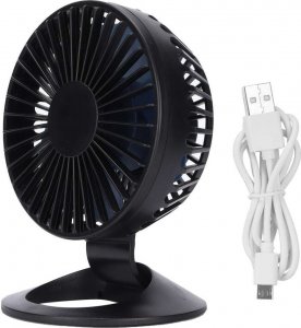 Wentylator USB Alogy Alogy Wiatrak Mini przenośny wentylator stojak na biurko bezszumowy Czarny uniwersalny 6