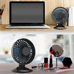 Wentylator USB Alogy Alogy Wiatrak Mini przenośny wentylator stojak na biurko bezszumowy Czarny uniwersalny 10