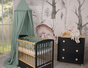 My Sweet Baby Komoda niemowlęca z przewijakiem Leonardo antracytowo-drewniana 7