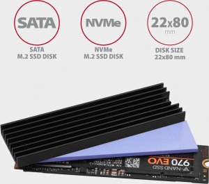 Axagon AXAGON CLR-M2L6, hliníkový pasivní chladič pro M.2 2280 SSD, výška 6 mm 2