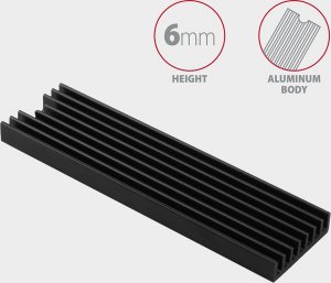 Axagon AXAGON CLR-M2L6, hliníkový pasivní chladič pro M.2 2280 SSD, výška 6 mm 3