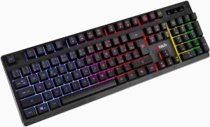 Klawiatura C-Tech C-TECH klawiatura gaming półmechaniczna Iris (GKB-08), casual gaming, CZ/SK, tęczowe podświetlenie, USB 2