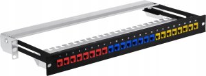 Lexi-NET 19" modulární stíněný patch panel LEXI-Net 24port, černý, výsuvný 1