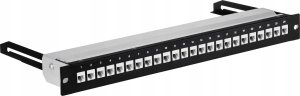 Lexi-NET 19" modulární stíněný patch panel LEXI-Net 24port, černý, výsuvný 7