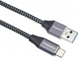 Kabel USB PremiumCord USB-A - USB-C 0.5 m Czarno-szary (ku31cs05) 1