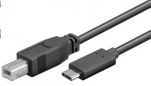 Kabel USB PremiumCord USB-C - USB-B 1 m Czarny (ku31cd1bk) 1
