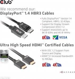 Club 3D Club3D síťový přepínač - Switch, DP/HDMI KVM Switch - Dual DP 4K 60Hz 14