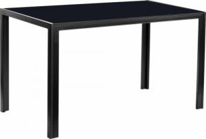 MebloweLove Nowoczesny stylowy prostokątny stół - czarny - szkło/stal - 120x70cm 1